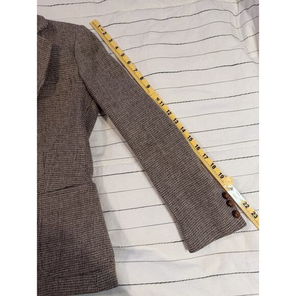 Londonderry | Women’s Vintage Wool Jacket Tweed Checked Tan Brown- Size 7/8 - Picture 7 of 9